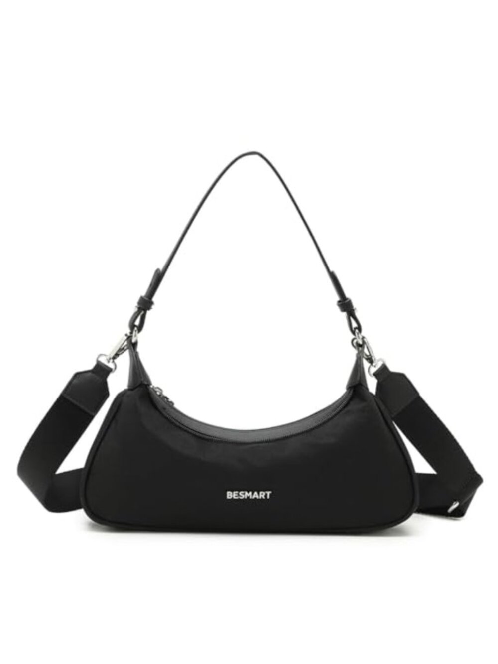 BESMART Crescent Crossbody Bag Nylon Handbag Removable Strap